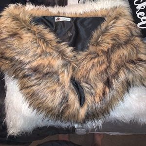 Faux fur shawl